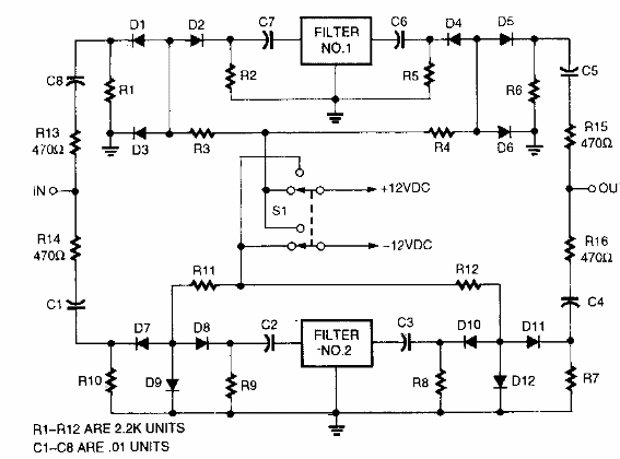 Circuito de selección de filtro con diodo PIN
Circuito de selección de filtro con diodo PIN