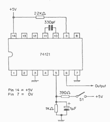 Generador de pulsos 74121
Generador de pulsos 74121