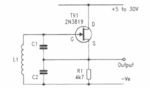 Oscilador Colpitts con FET
Oscilador Colpitts con FET