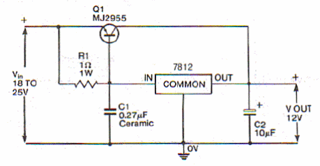 Fuente de alimentación ajustable de 5 A con el 7812
Fuente de alimentación ajustable de 5 A con el 7812