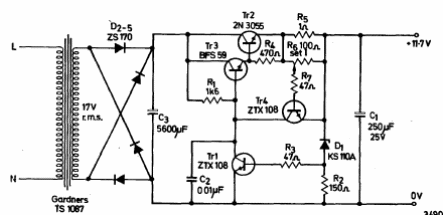 Fuente de alimentación 12V x 1A con limitador de corriente
Fuente de alimentación 12V x 1A con limitador de corriente