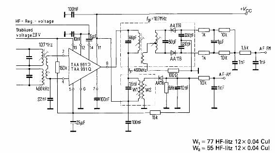Amplificador de FI de FM TDA991
Amplificador de FI de FM TDA991