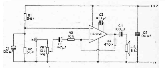 Microamplificador CA3130
Microamplificador CA3130