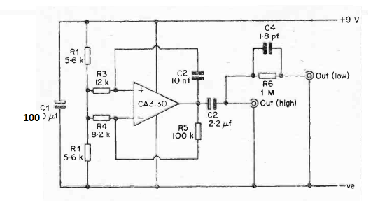 Inyector de señal CA3130
Inyector de señal CA3130