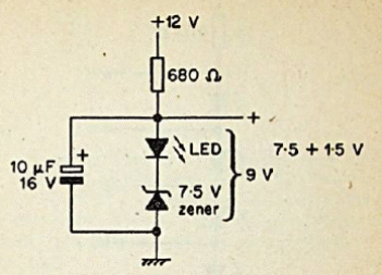 Aumento de la tensión zener con LED
Aumento de la tensión zener con LED