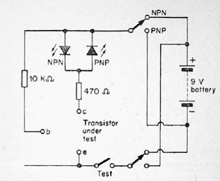 Probador de transistores NPN y PNP
Probador de transistores NPN y PNP