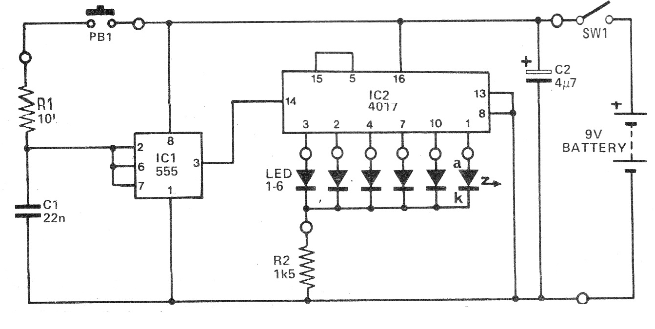 Dado con el 4017
Dado con el 4017