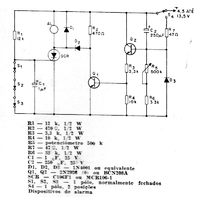 Alarma con SCR con Retardo
Alarma con SCR con Retardo