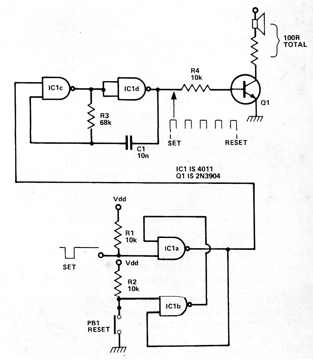 Generador de Tono Para Alarma CMOS 4011
Generador de Tono Para Alarma CMOS 4011