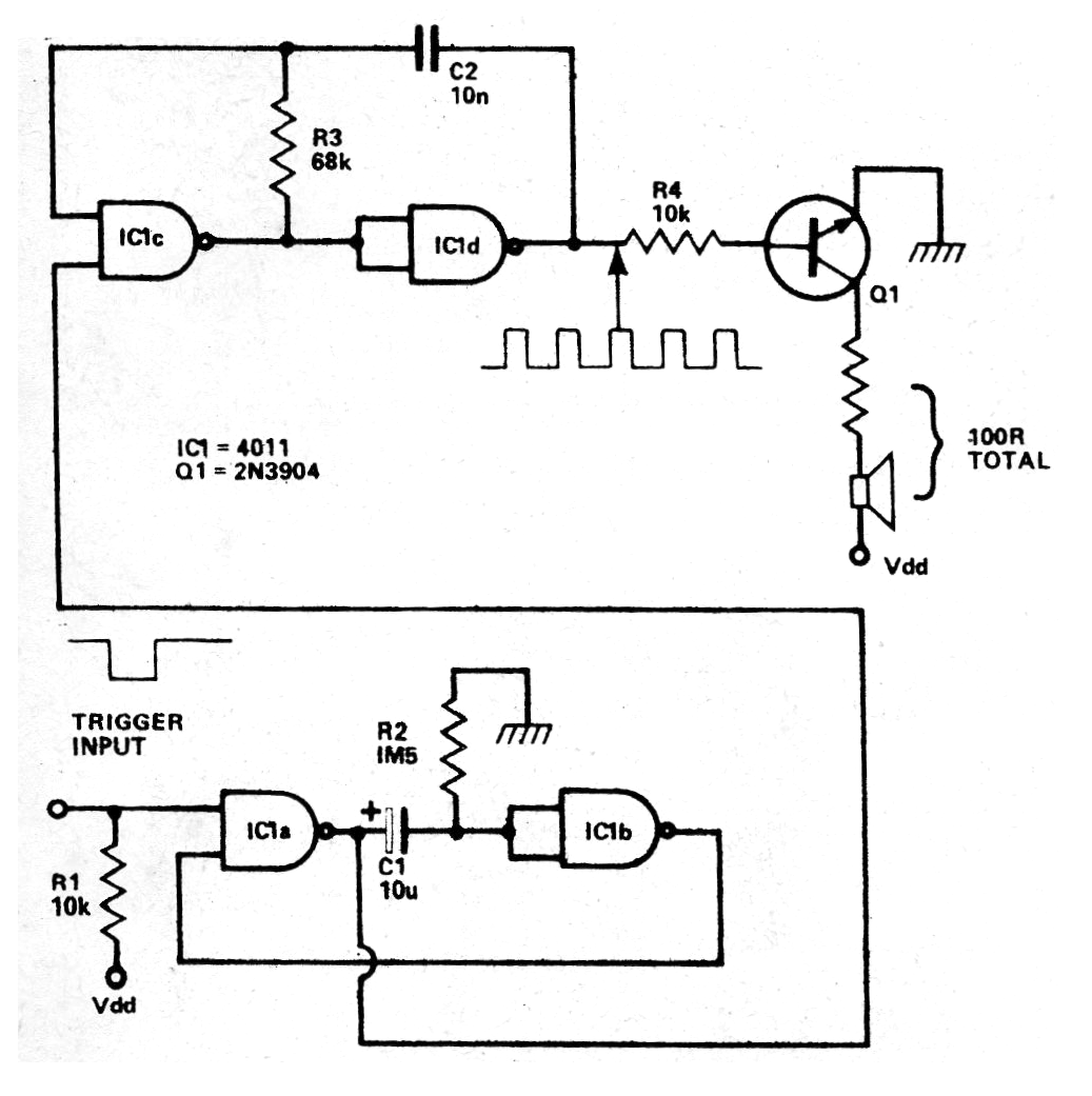 Generador de Tono Para Alarma CMOS 4001
Generador de Tono Para Alarma CMOS 4001