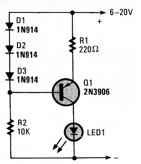 Indicador de tensión con LED
Indicador de tensión con LED