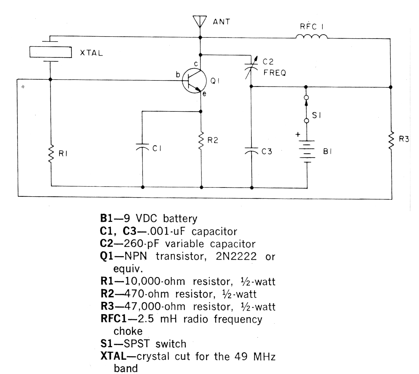 Transmisor CW a 49 MHz
Transmisor CW a 49 MHz