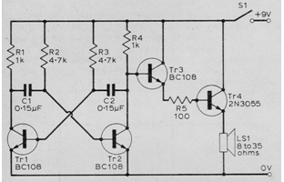 Multivibrador de audio de alta potencia 
