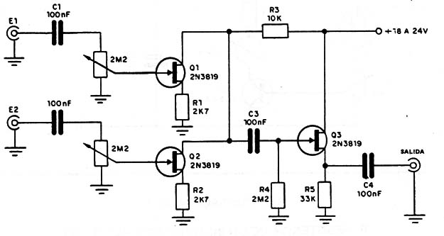 Mixer com FET (Mezclador com FET)
