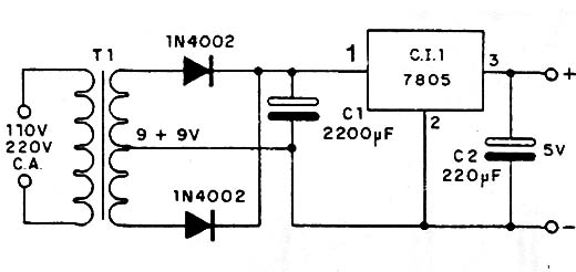 Fuente 5V x 1 A
Fuente 5V x 1 A