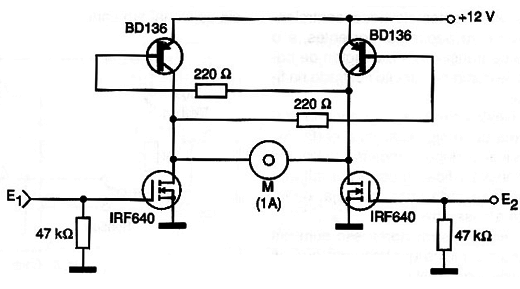 Puente H Con MOSFET De Potencia Y Bipolar
