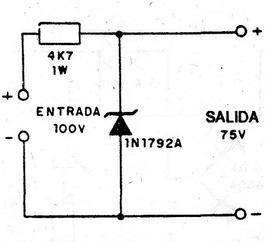 Regulador de 75V x 5 mA 
