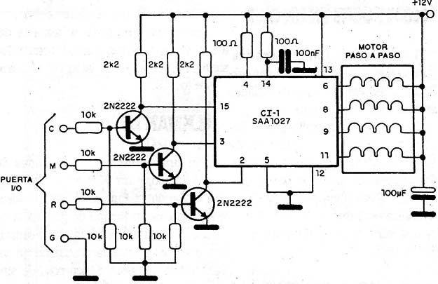 Control de motor paso a paso a partir de microcomputador
