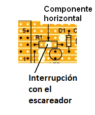 Figura 16 - Interrupción horizontal para un resistor
Figura 16 - Interrupción horizontal para un resistor