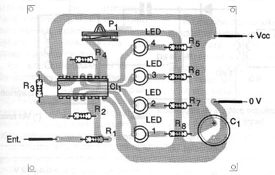 Figura 5 - Componentes encajados en la placa de circuito impreso.
