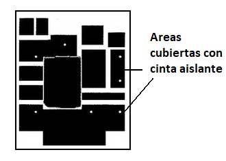 Figura 20 - Placa casera con cinta aislante
