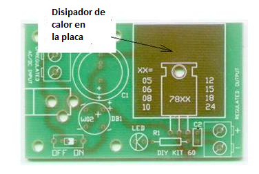 Figura 21 - Área de cobre utilizada como disipador de calor
