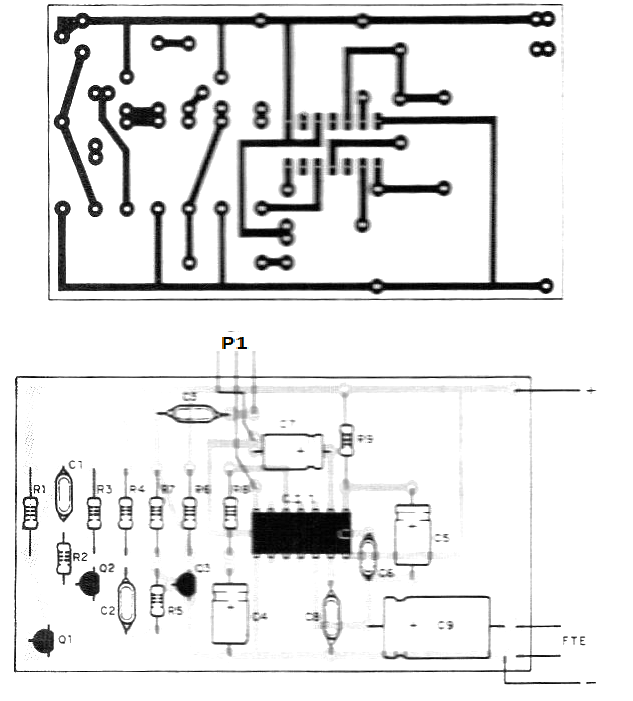 Figura 5 – Placa de circuito impreso para el montaje del inductor del sueño.
