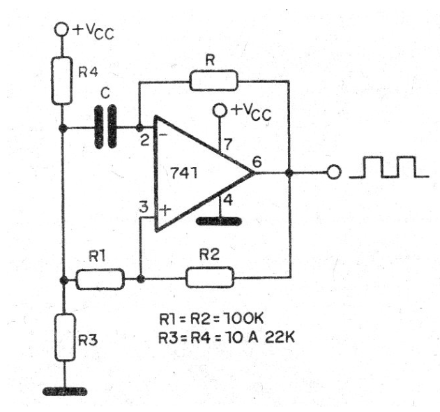 Figura 1 - Oscilador con el 741
Figura 1 - Oscilador con el 741