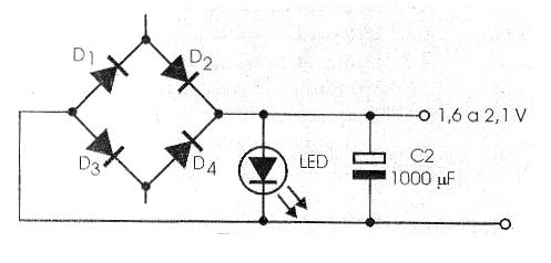 Figura 2 - Uso de un LED como referencia de tensión
