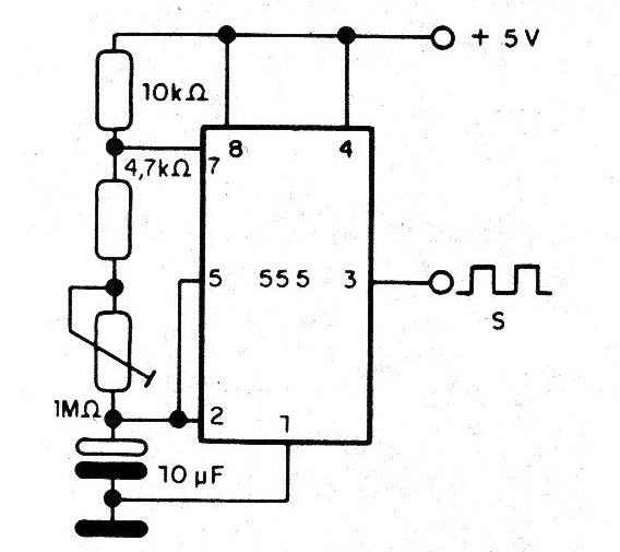 Figura 6 - Clock lento con el 555
Figura 6 - Clock lento con el 555