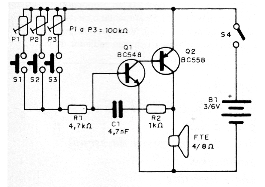 Figura 1- Diagrama del timbre de 3 tonos.
Figura 1- Diagrama del timbre de 3 tonos.