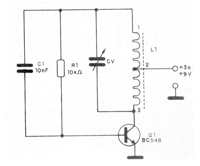 Figura 1 - Diagrama del Oscilador Hartley
Figura 1 - Diagrama del Oscilador Hartley