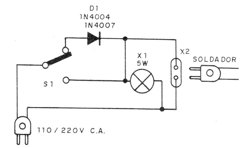 Figura 1 - Circuito completo del soldador
Figura 1 - Circuito completo del soldador