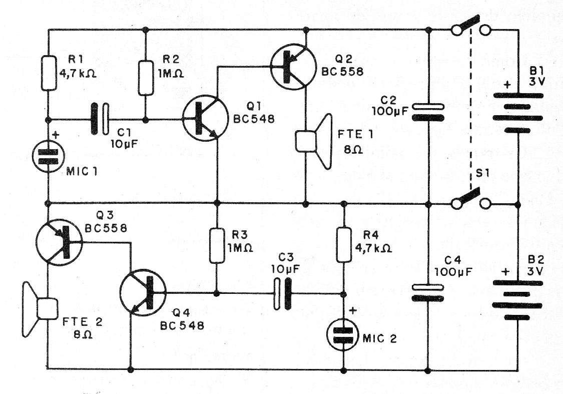 Figura 1- Diagrama completo del intercomunicador
Figura 1- Diagrama completo del intercomunicador
