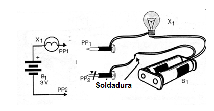 Figura 1 - Circuito y aspecto del montaje
Figura 1 - Circuito y aspecto del montaje