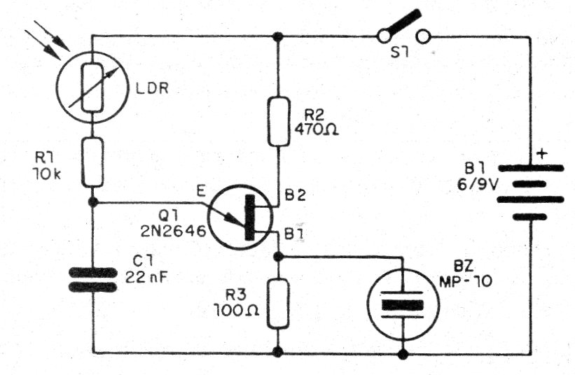 Figura 1 - Diagrama del oscilador controlado por la luz
Figura 1 - Diagrama del oscilador controlado por la luz